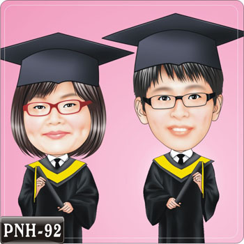 學士服Q版雙人漫畫 PNH-92